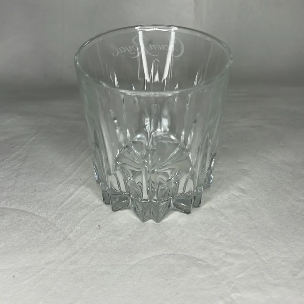 Crown Royal Crystal Glass 10 Ounces Bar Cocktail Rocks 3 In Round 3 1/2 In Tall